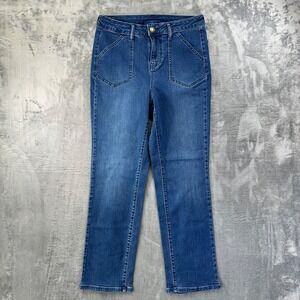 Belle Kim Gravel Straight Jeans Women's Size 4 Tall Blue Denim Cotton Blend